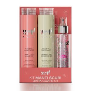 YUUP KIT MANTI SCURI - Shampoo, Balsamo e Spray Ravvivante per Cani e Gatti