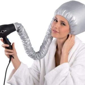 Casco per asciugatura cuffia asciugacapelli con elastico per attacco a phon