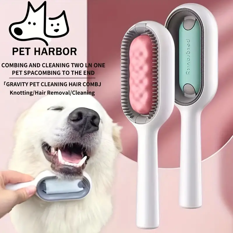 Petter Spazzola per Toelettatura 3 in 1 – Pettine per Animali Domestici con Pulizia Automatica