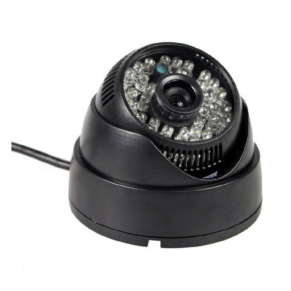 Telecamera dome ccd sony lente 6 mm 420tvl infrarossi 48 led soffitto nera 2588