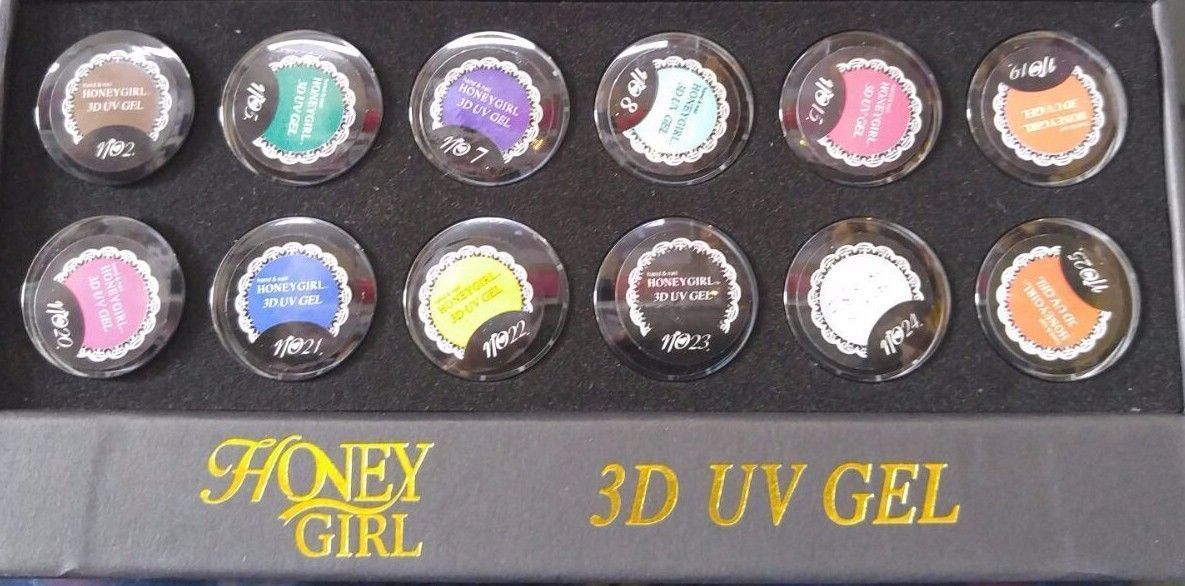 Cofanetto Gel 3D UV Manicure Design Nail Art Unghie 12 Colori Honey Girl