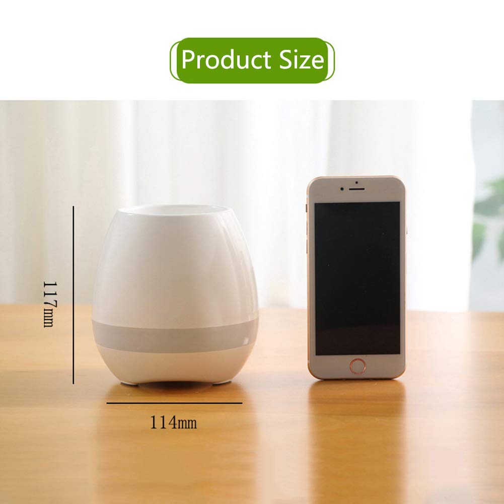 Vaso Fioriera con Altoparlante Bluetooth con Luce Colorati, Multi-Funzioni Speaker Bluetooth