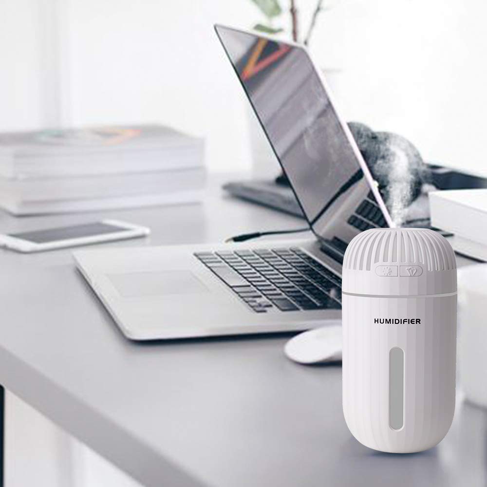 Umidificatore portatile a nebbia Mini USB ultrasonic da 310 ml con 7 colori Relax