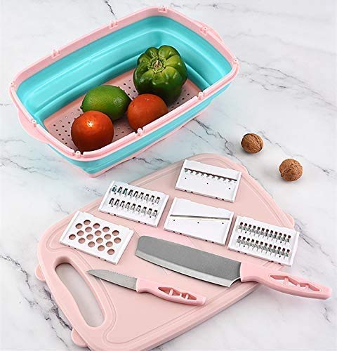 Tagliere da cucina taglieri multifunzione 9 in 1 tagliere pieghevole salvaspazio kit taglia frutta e verdura