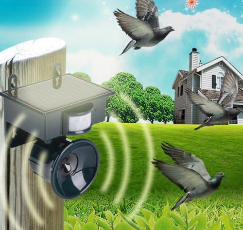 Repellente ad Ultrasuoni Solare per Animali – Topi, Uccelli, Gatti, Cani – Sensore Movimento PIR, Frequenza Regolabile, Impermeabile per Esterni