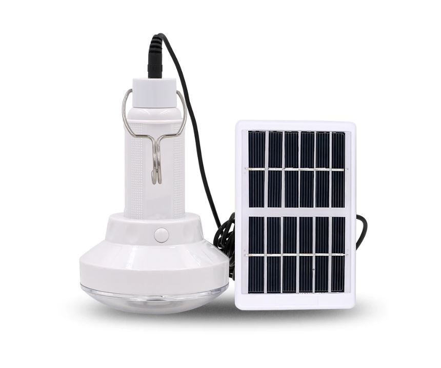 Lampadina LED portatile con pannello solare e gancio