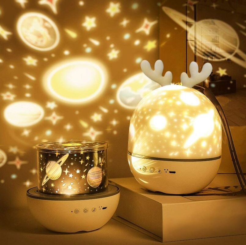 Luce notturna proiettore per bambini luce notturna per bambini a LED lampada musicale con rotazione a 360 gradi proiettore a stella per camera da letto