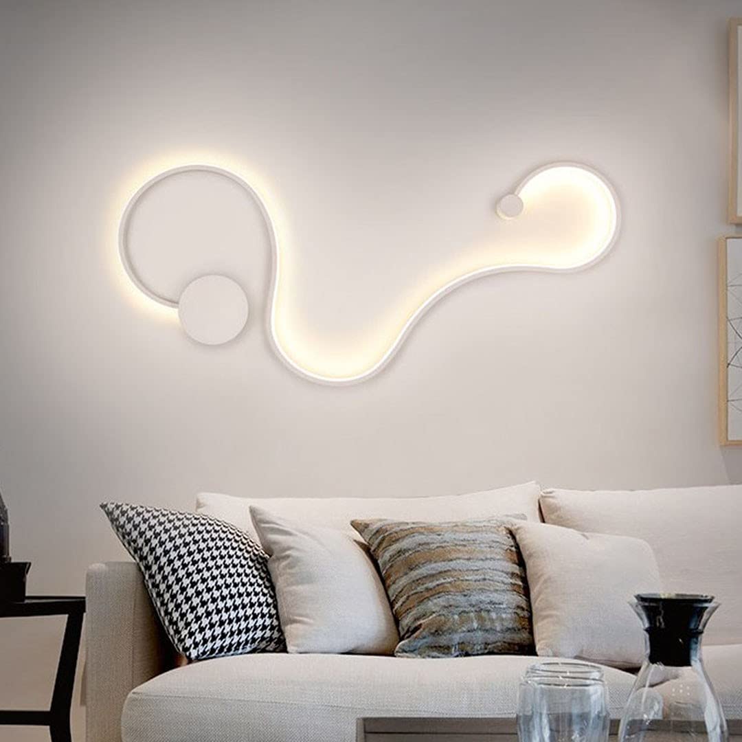 Lampada Da Parete LED, Bianca. In Alluminio, Forma A Nastro, Design Moderno, Risparmio Energetico – Potenza 20W