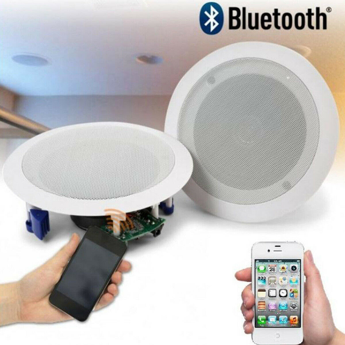 Coppia casse acustiche 21cm bluetooth incasso filodiffusione negozio cassa 20w