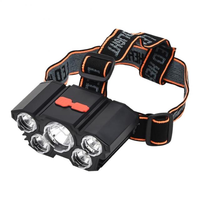 Lampada frontale a LED Luce forte Torcia elettrica super luminosa montata sulla testa per esterni Faro da pesca notturna ricaricabile 6 sorgenti luminose