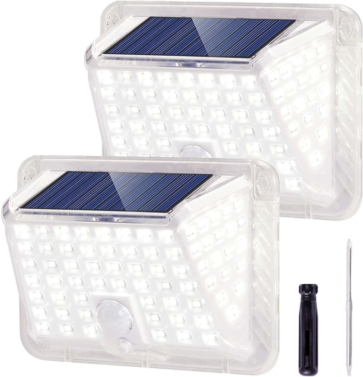 Luci solari per esterni Wireless LED Sensore di movimento solare Luci 3 modalita Illuminazione grandangolare 120 °  Impermeabile,