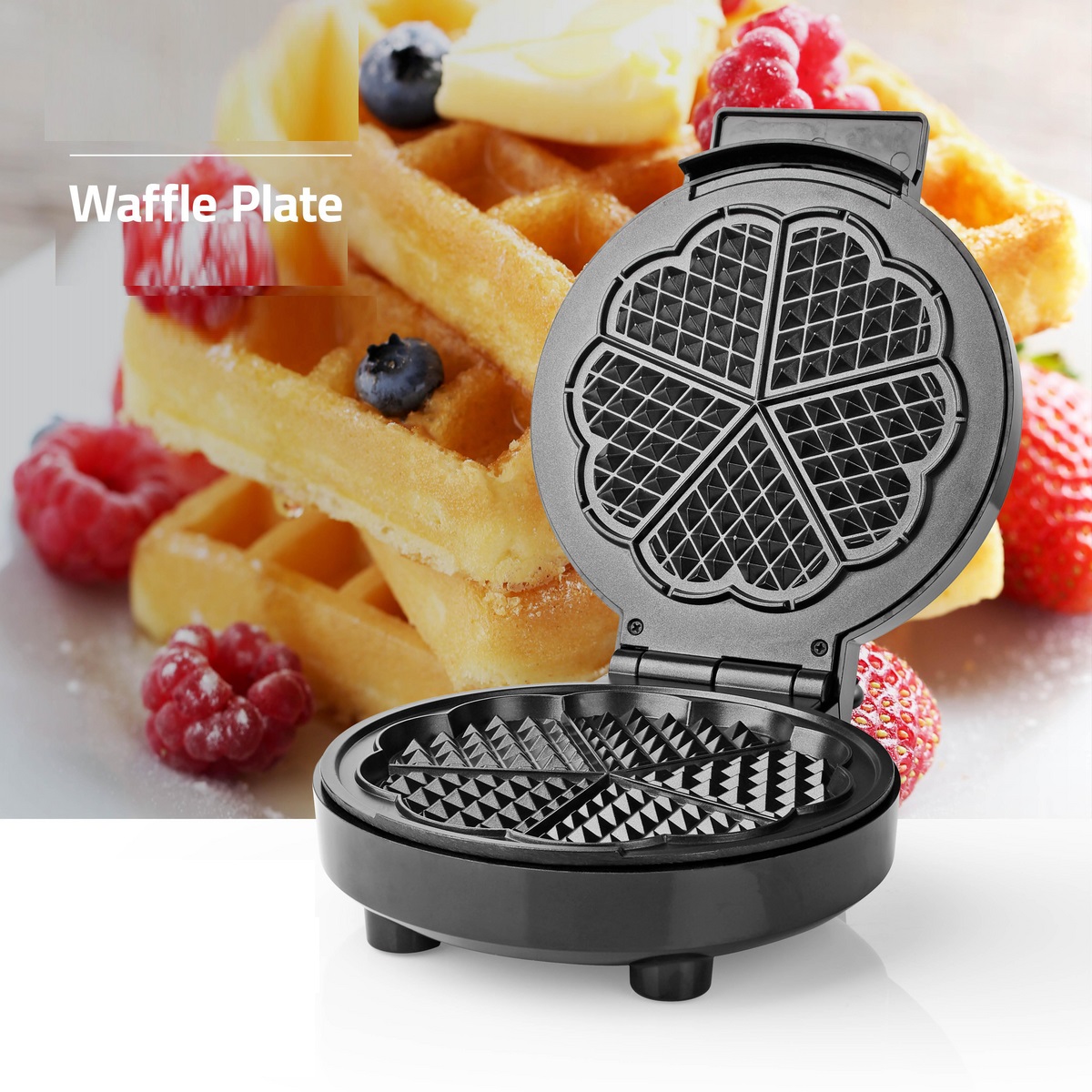 Piastra elettrica macchina waffle maker 1000w griglia piastre antiaderenti TX-9946