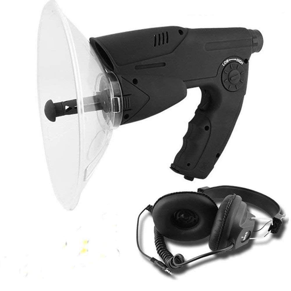 Kit microfono registratore direzionale spia monocolo cuffia spy ascolto ambiente