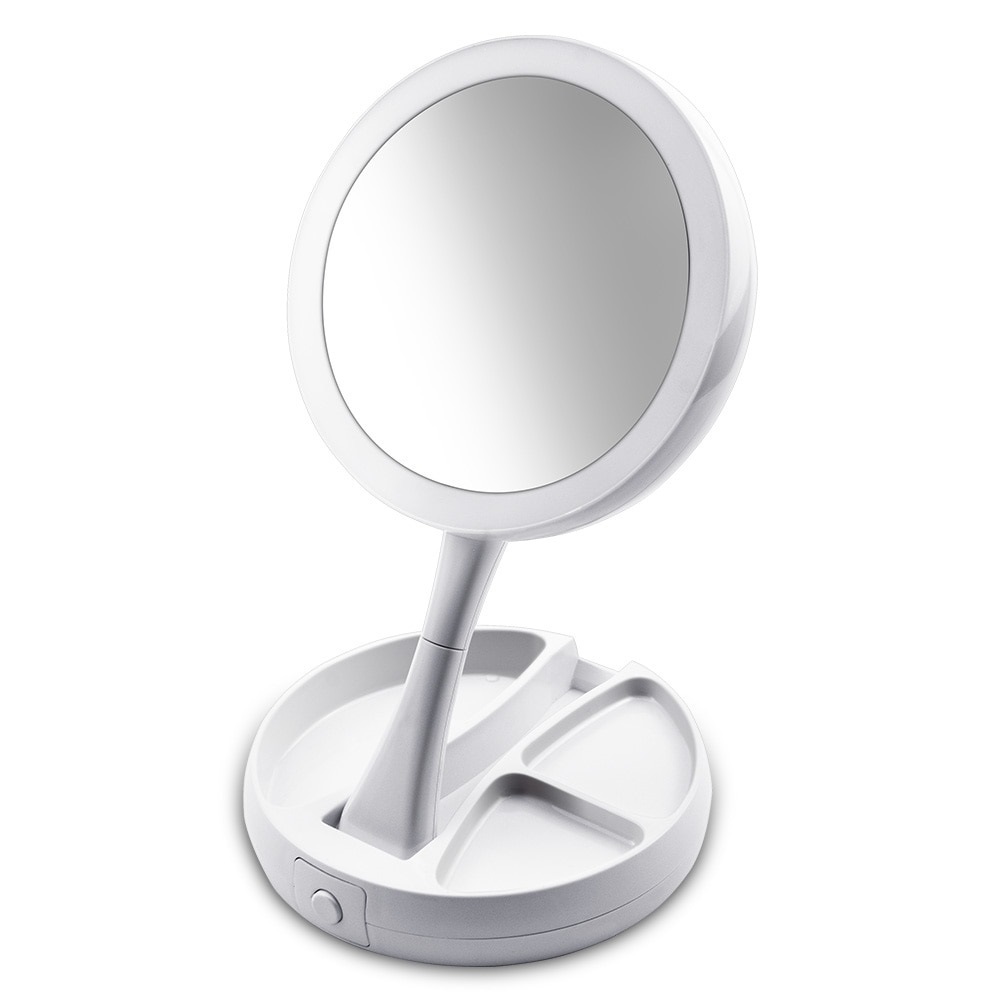 Specchio per MakeUp con led KW-1126-B pieghevole 1x 5x portatile a batteria
