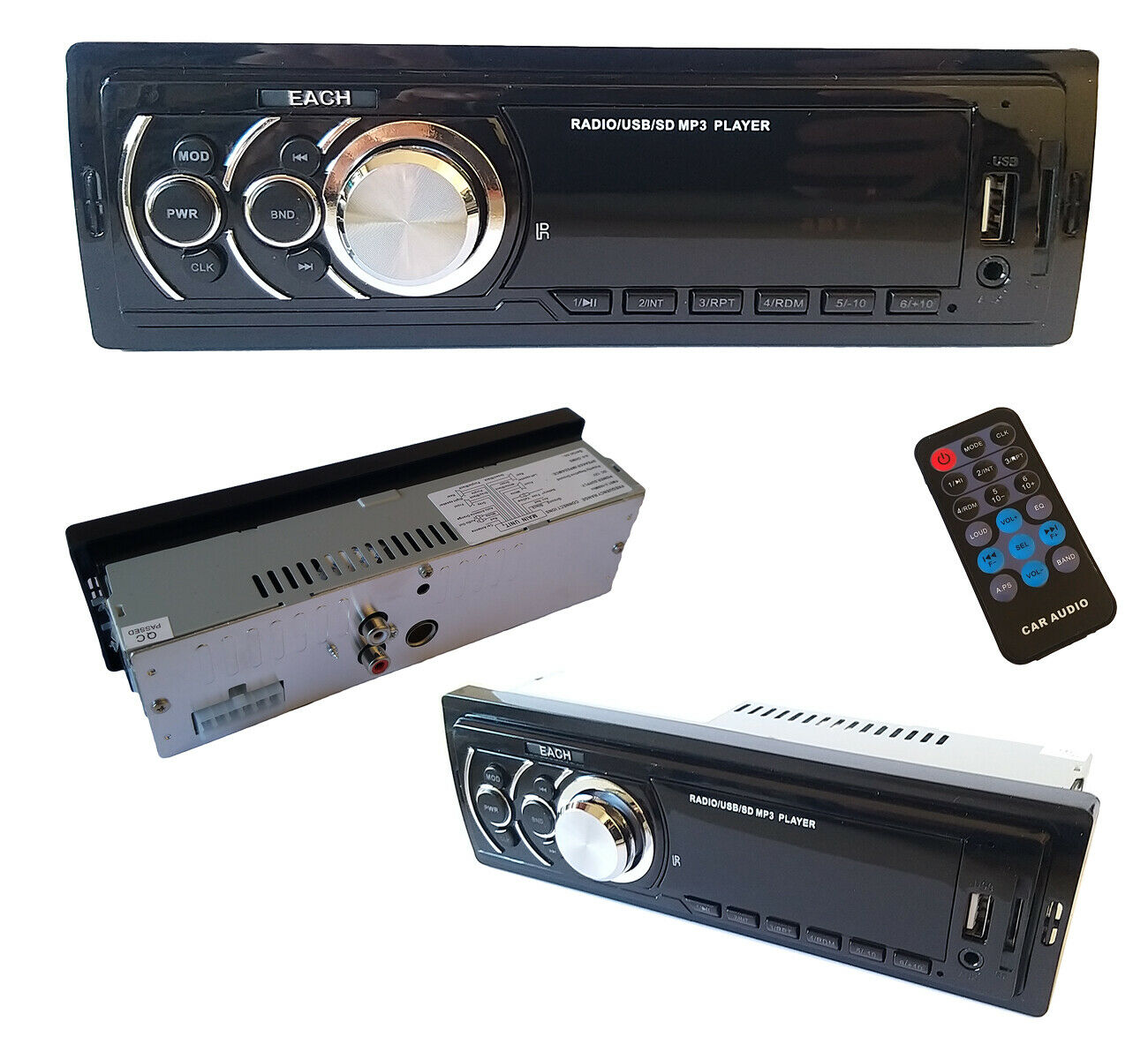 Autoradio 250W stereo FM lettore MP3 con ingresso AUX USB e SD auto camper 625