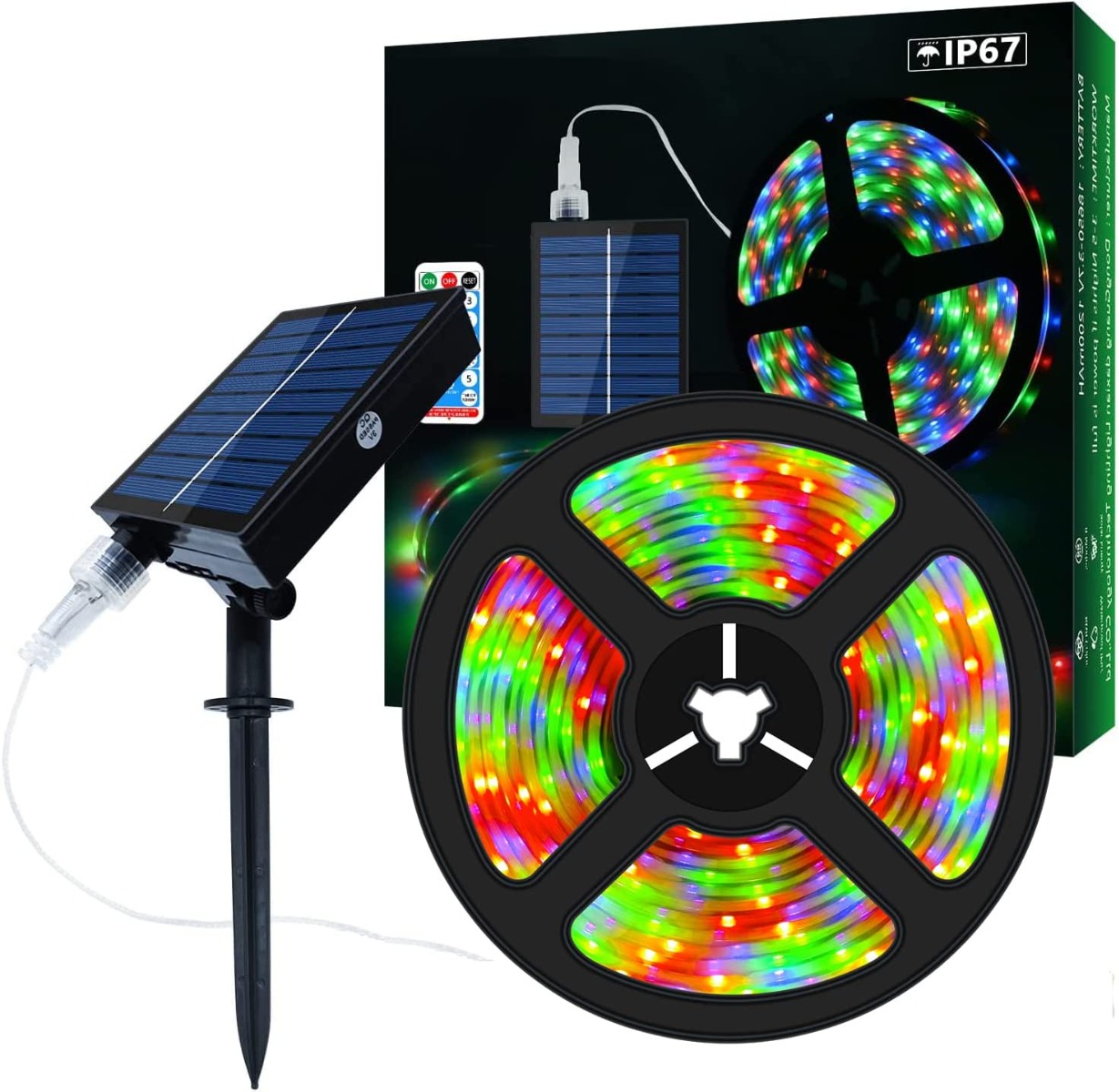 Strisce LED Solari per Esterni ad Energia Solare con 8 Modalità di Illuminazione.