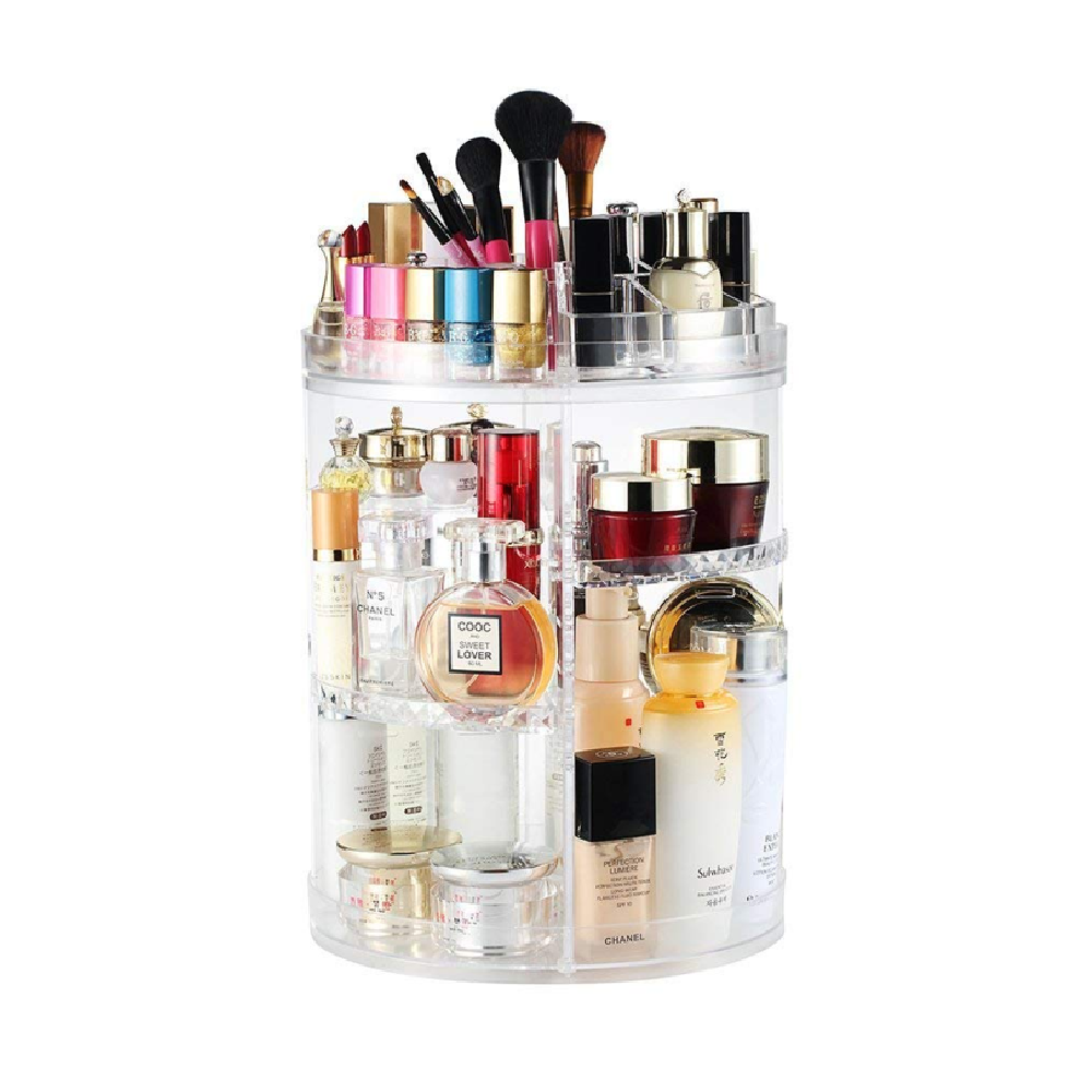 Organizzatore di trucco con vari espositori separati espositore cosmetici organizer bagno