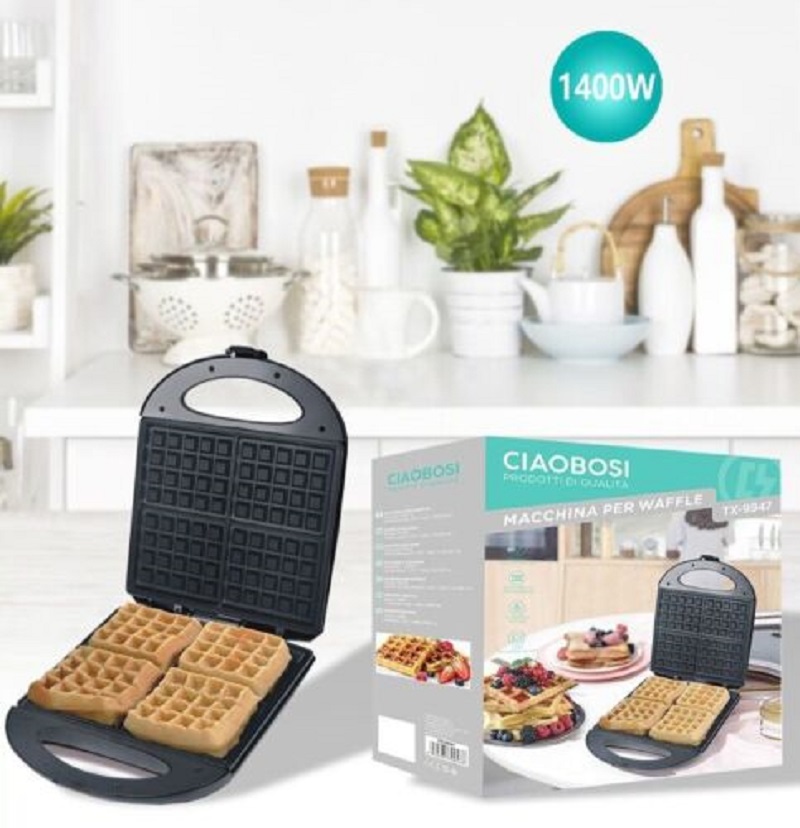 Piastra elettrica macchina per waffle maker 1400w tx-9947