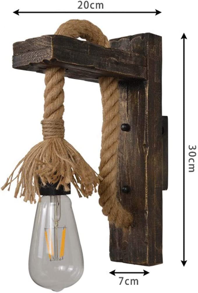 Applique da parete  Vintage, Rustico Canapa Corda Legno Ferro E70