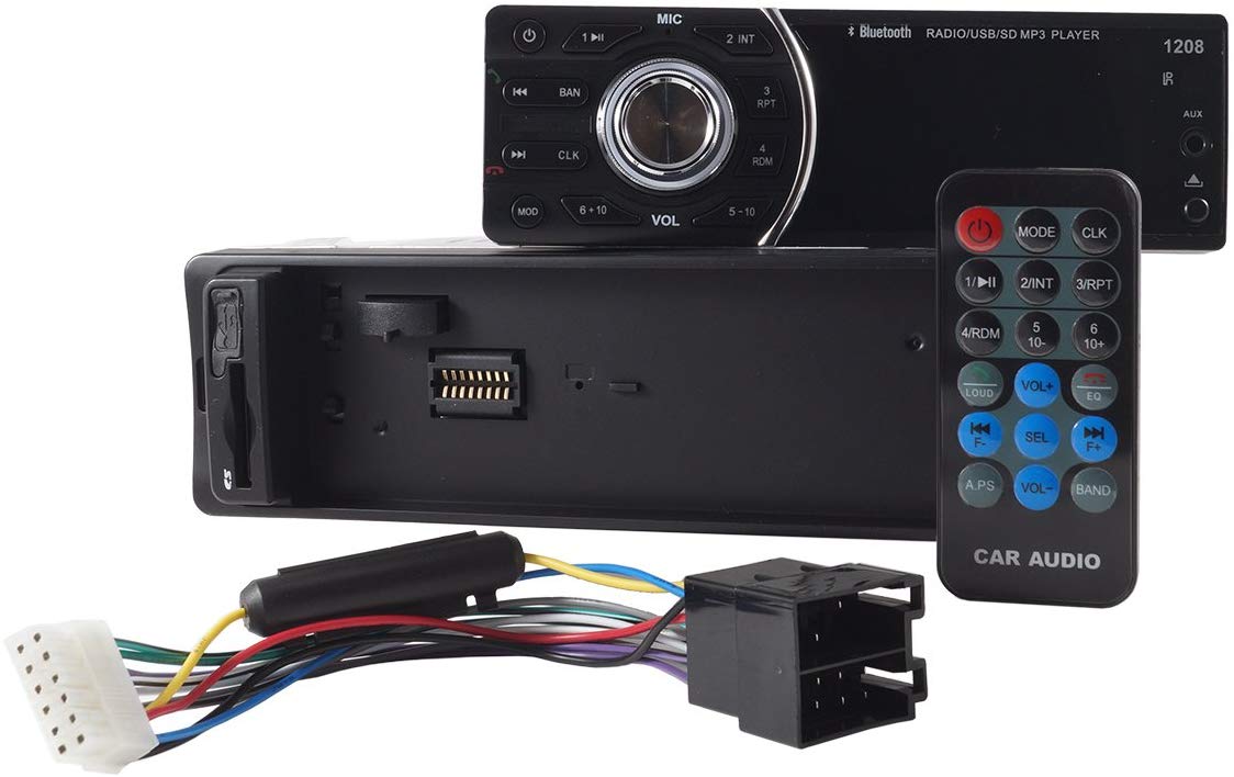 Autoradio Deh-1208 Bt Bluetooth Mp3 Radio Fm Usb Aux Sd Compatibile Con Android E Ios