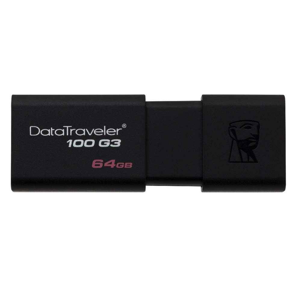 Kingston DT100G3/64 GB DataTraveler 100 G3, USB 3.0, 3.1 Flash Drive, 64 GB, Nero