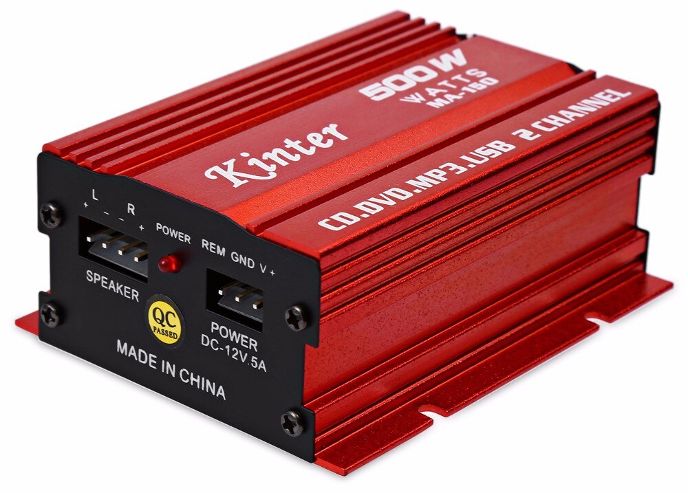 Mini amplificatore stereo 2 canali auto moto 500w usb mp3 kinter ma-150