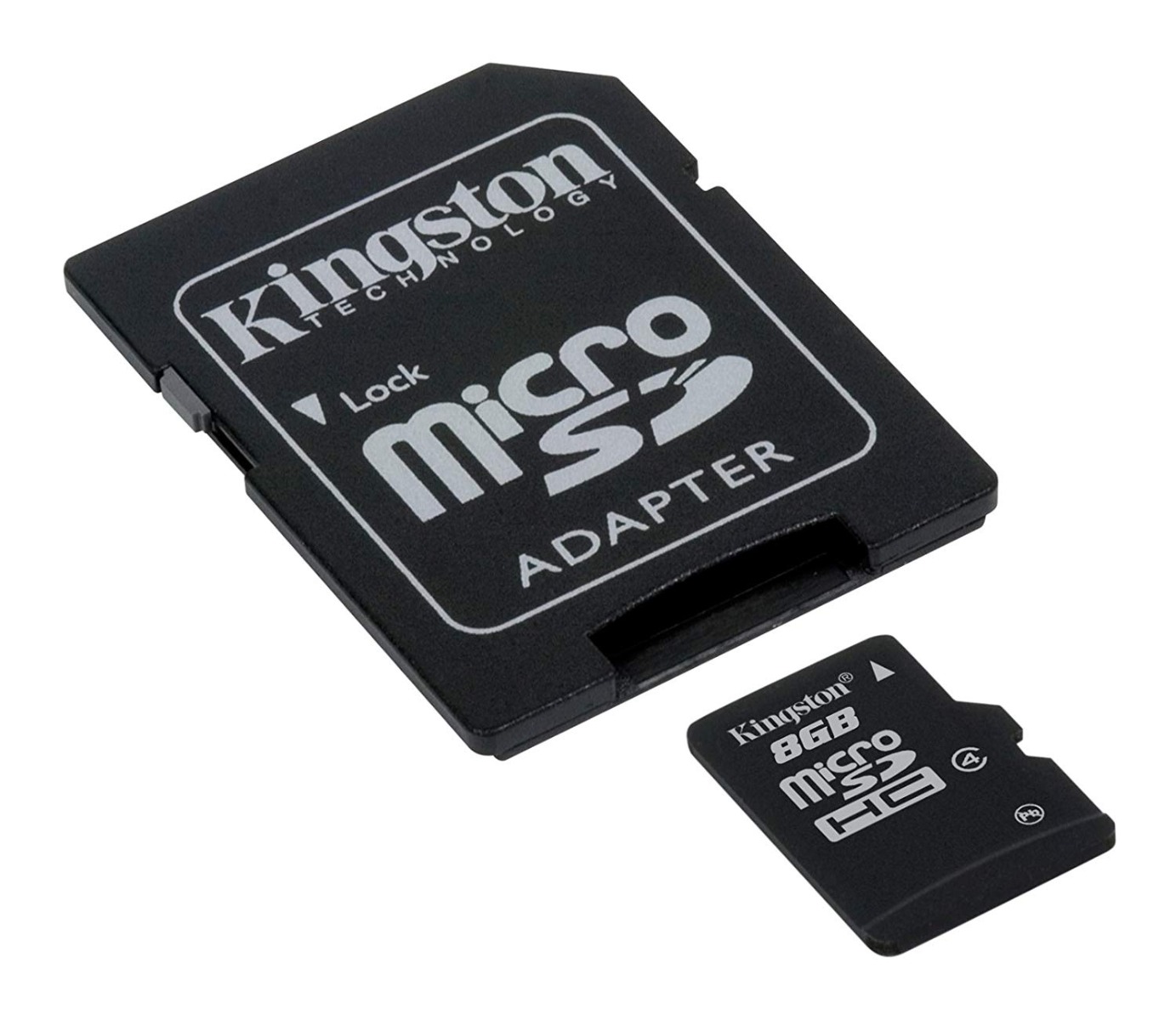 Kingston SDC4/8GB Memoria MicroSDHC con Adattatore SD, 8 GB, Class 4