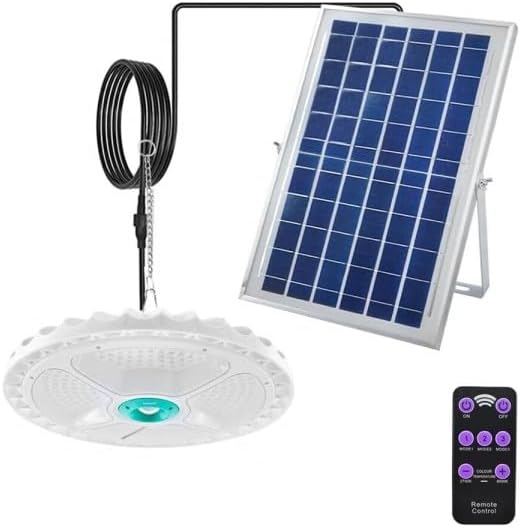 Plafoniera Lampada 400W A Sospensione con Pannello Solare e 236 LED, 1300lm