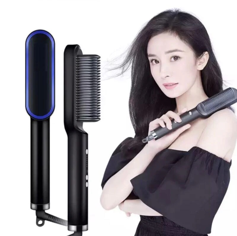 Piastra per capelli HQT-909B  Spazzola per capelli riscaldata in ceramica