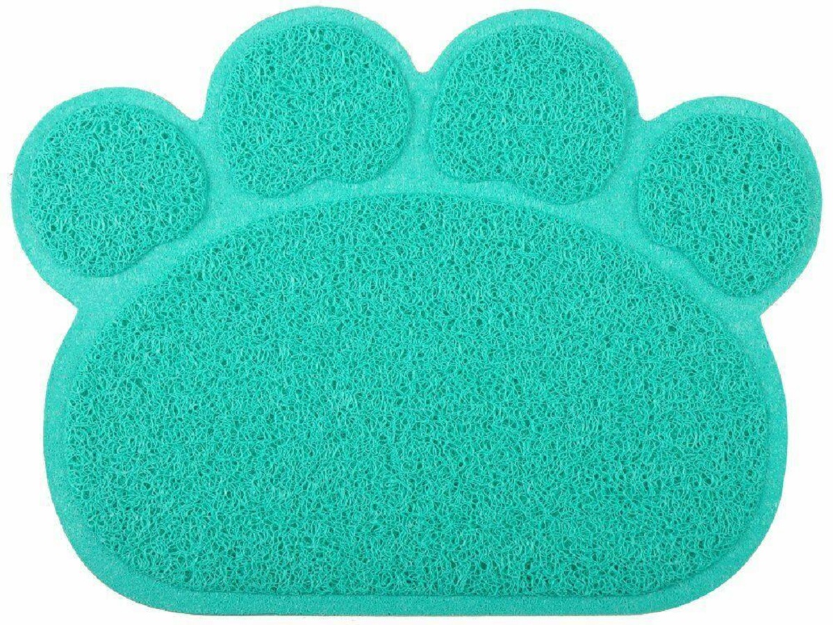 Tappetino antiscivolo animali igienico lettiera cane gatti 30×40 forma zampa verde acqua