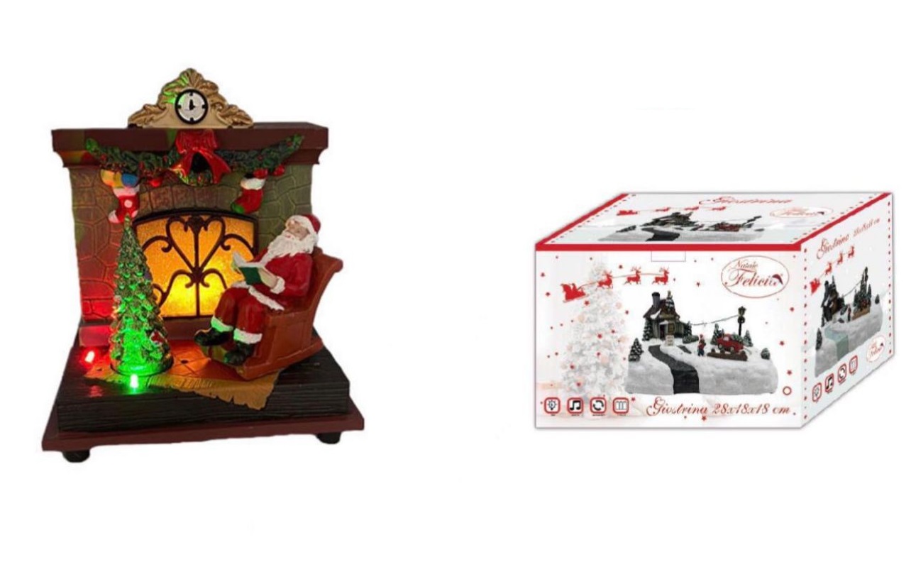 Giostrina natalizia con albero e babbo natale 16x11x18cm 361029