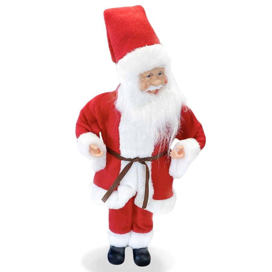 Pupazzo Babbo Natale H45 cm Carillon con Suoni e Movimento Rosso