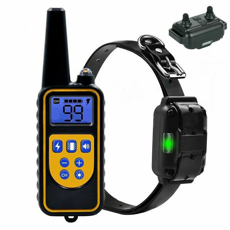 Cani collare addestramento impermeabile ricaricabile scossa elettrica lcd