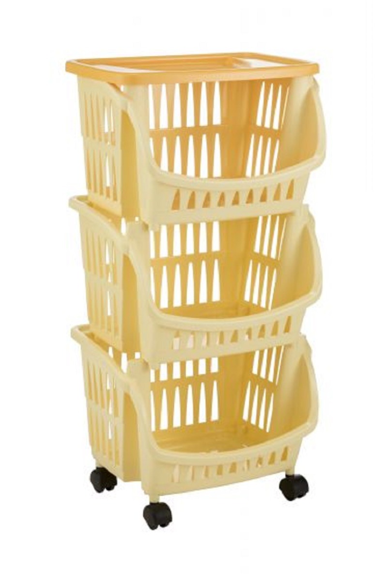 Carrello 3 Pezzi Con Ruote e Vassoio per cucina camera