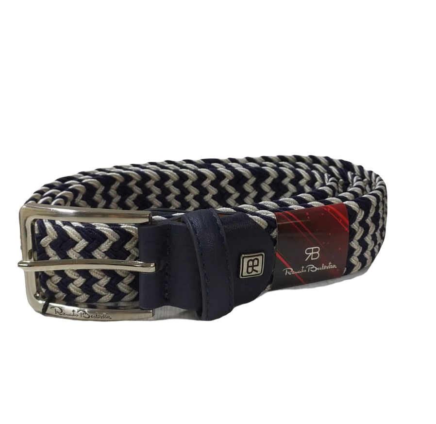 Renato Balestra Container box Collection 969-35 Cintura elastica intrecciata Blu Bianco