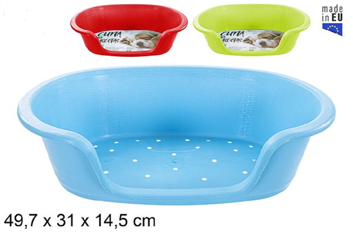 Cuccia in Plastica per Cani e Gatti da Interno Lettino per Cani Taglia Media Grande 49,7 x 31 x 14,5 cm