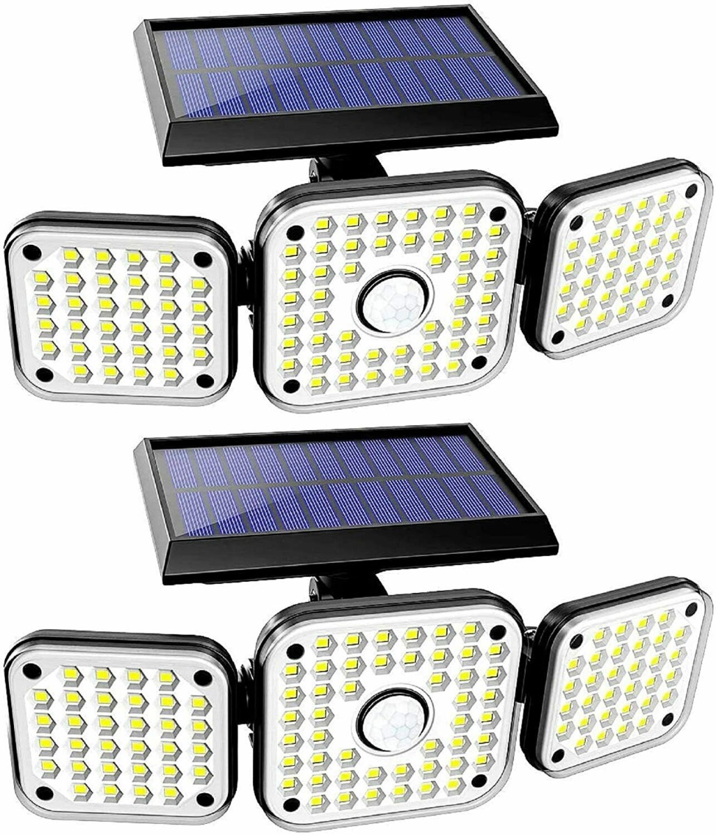 2 Luci solari led esterno 112 led faretti solari a led da esterno