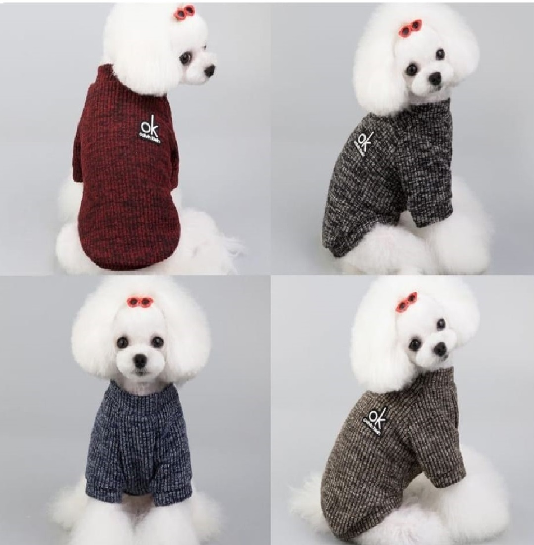 Vestiti per Cani in Cotone morbido T-Shirt Abbigliamento Autunnale per cani T-shirt basic per animali domestici Taglia S