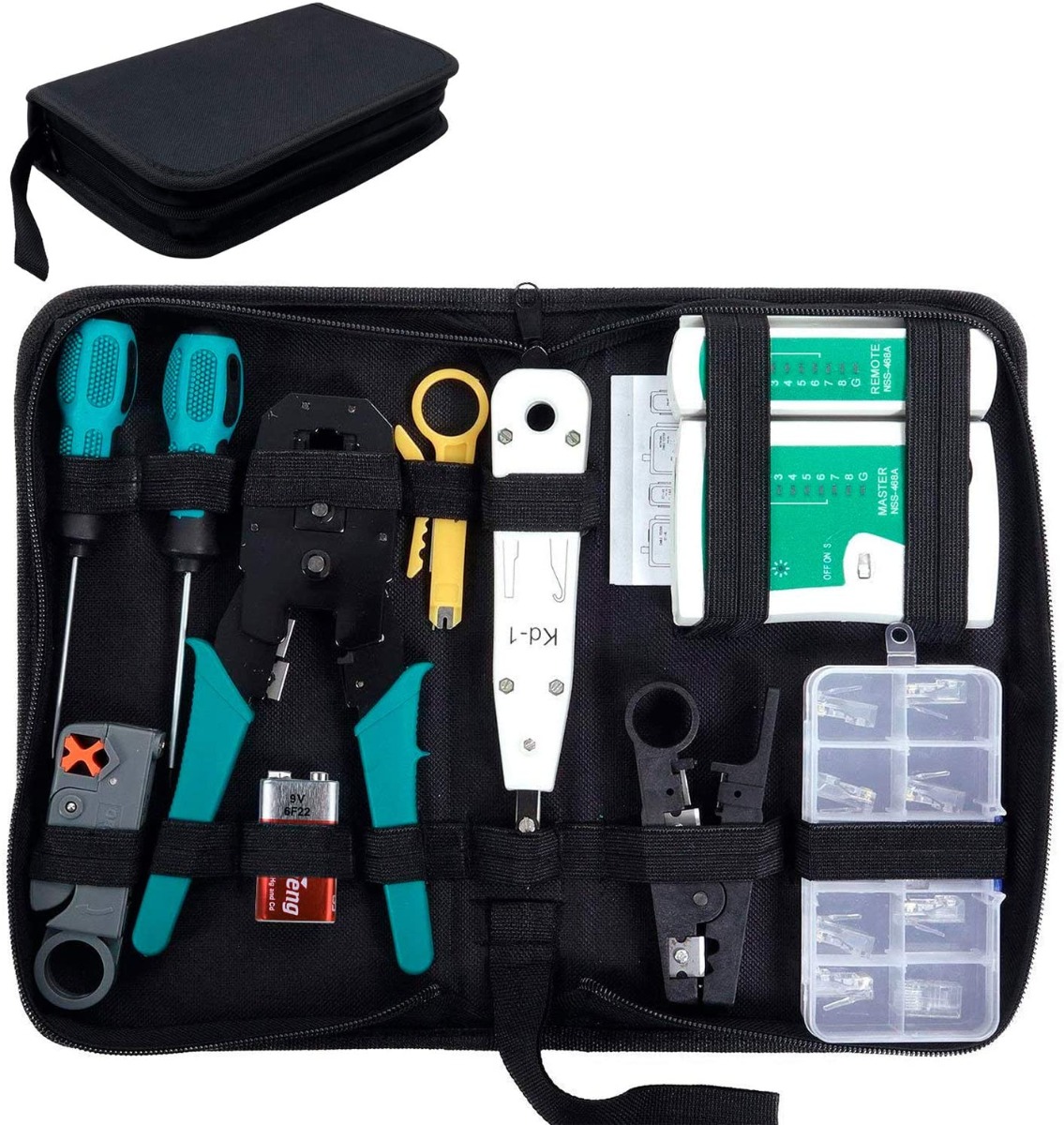 Strumenti Kit di Rete Professionali Pinza Crimpatrice rj45  Manutenzione del Computer Kit LAN Tester del Cavo 12 in 1 Strumenti di Riparazione
