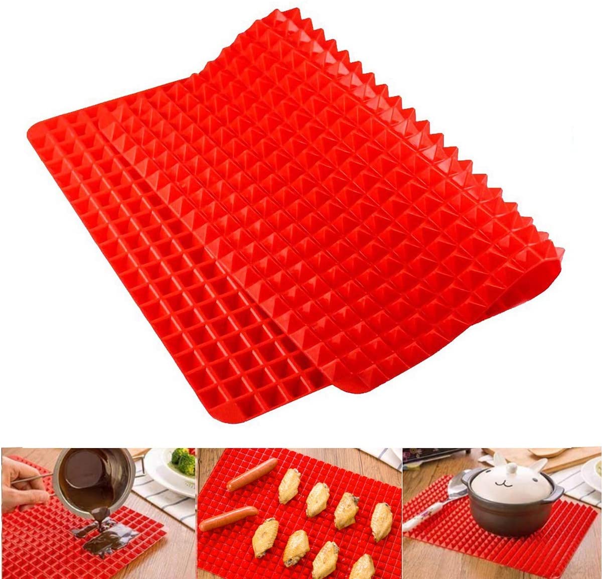 Tappeto in Silicone Forno Antiaderente SCOLA Grassi Tappetino Vassoio Pyramid Pan
