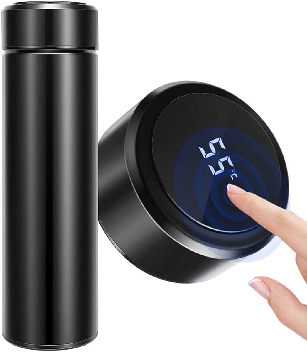 Tazze da caffè da viaggio bottiglia di acqua da 500 ml in acciaio inox 304 con schermo touch a LED indicatore della temperatura