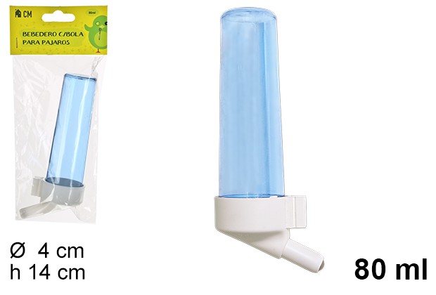 Distributore di acqua per uccelli 80ML 14×5.5x4cm