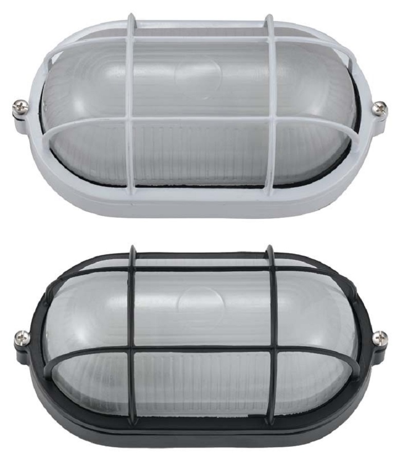 Plafoniera ovale da esterno con griglia LED 20w Con Oblò IP65 Applique a parete