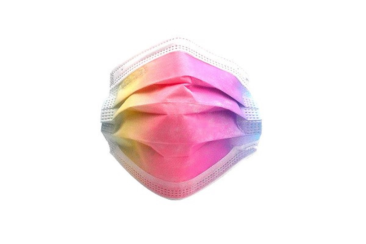 Mascherina colorata chirurgica 3 veli Arcobaleno 10 Pezzi