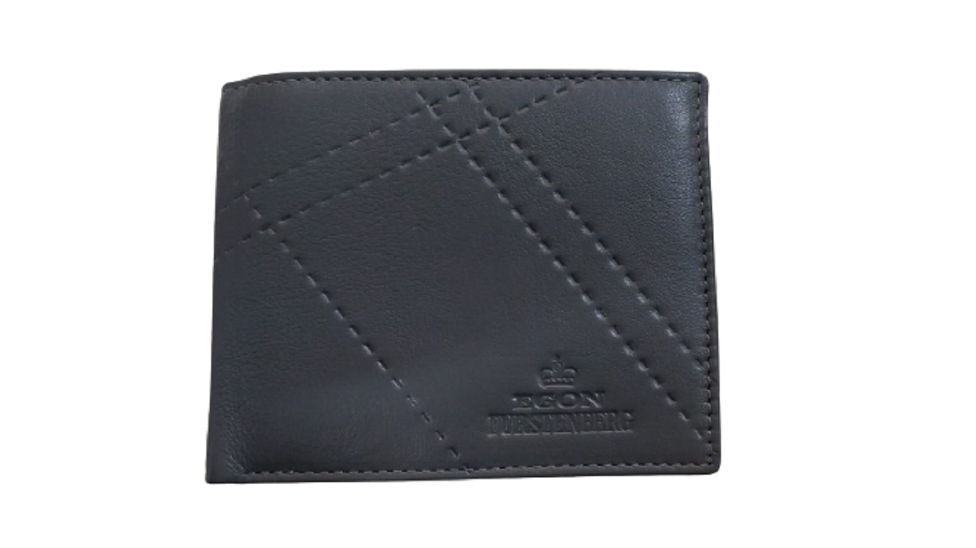 Egon Furstenberg PF 515-1 Portafoglio uomo in pelle portamonete carte credito Grigio