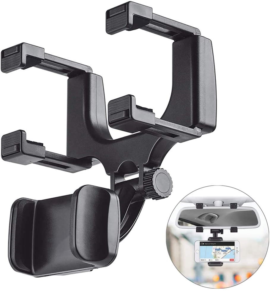Supporto per Telefono per Auto Specchietto Universale Supporto per Smartphone GPS Retrovisore per GPS