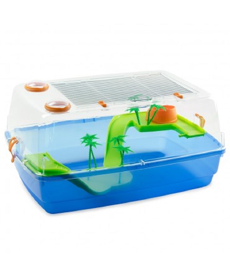 Tartarughiera terrario per rettili Trasparente 38 x 31 x 31 cm in plastica con area riposo