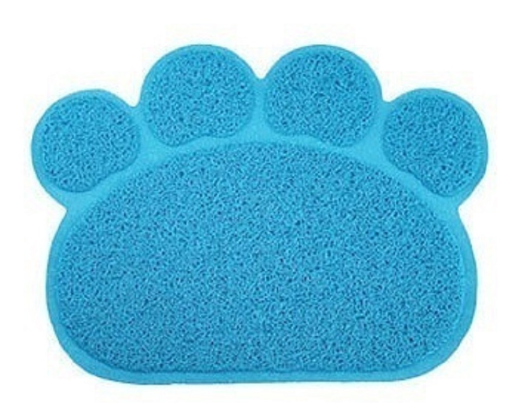 Tappetino antiscivolo animali igienico lettiera cane gatti 45×60 forma zampa celeste