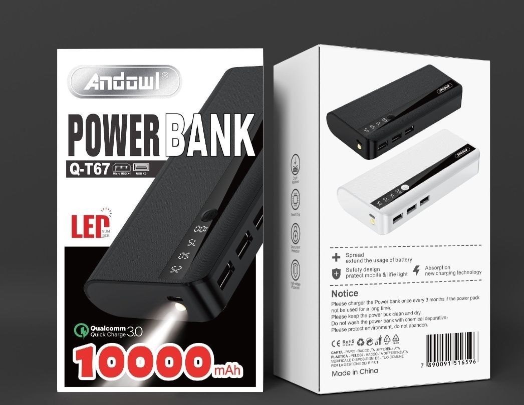 10000mAh Power Bank Portable Charger for Spice Q-T67