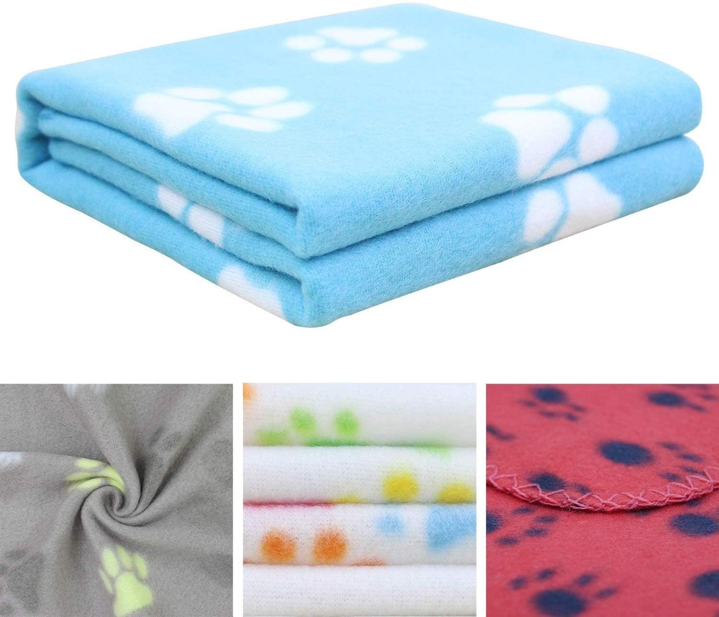 Coperta per Animali Domestici con Stampa a Zampa per Cane o Gatto Finitura Morbida Coperta Invernale 75 x 90